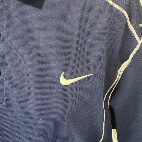 Nike Golf size large Men’s Navy Polo Shirt with White Accents golf dri fit coach - Picture 2 of 7